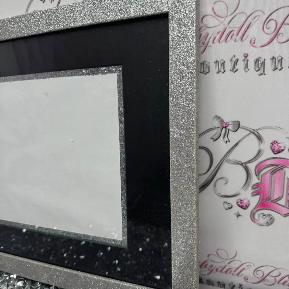 Frame sparkly large picture frame wall hanging Michaels silver glitter shimmer